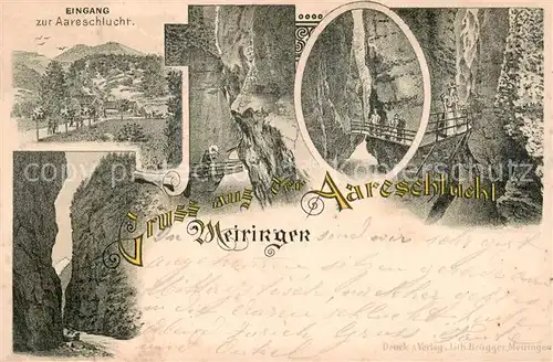 AK / Ansichtskarte Meiringen_BE Aareschlucht Litho Meiringen BE