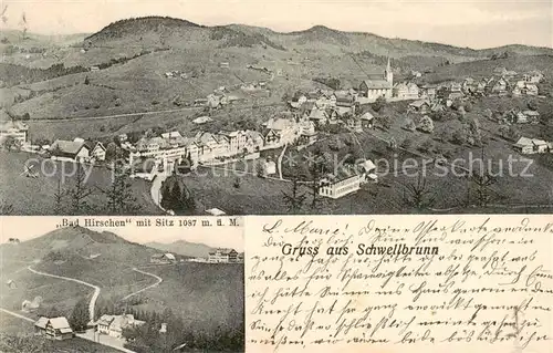 AK / Ansichtskarte Schwellbrunn Panorama Bad Hirschen mit Sitz Schwellbrunn