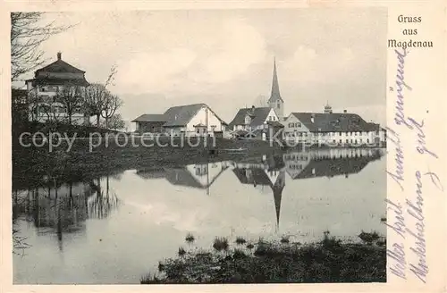 AK / Ansichtskarte Magdenau_Botsberg_Flawil_SG Kloster Kirche Teich 