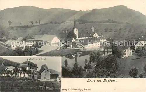 AK / Ansichtskarte Magdenau_Botsberg_Flawil_SG Kloster Kirche Gasthaus zum Roessli 