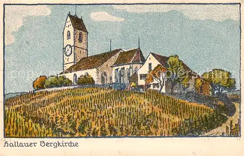 AK / Ansichtskarte Hallau_SH Bergkirche Kuenstlerkarte 