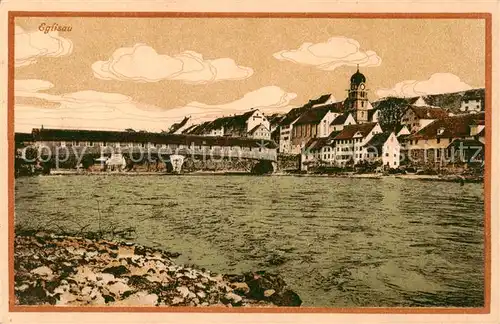 AK / Ansichtskarte Eglisau_ZH Ansicht vom Rheinufer aus Kuenstlerkarte 