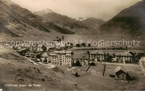 AK / Ansichtskarte Andermatt_UR Panorama Blick gegen die Furka 