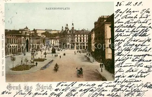 AK / Ansichtskarte Zuerich_ZH Bahnhofsplatz Zuerich_ZH