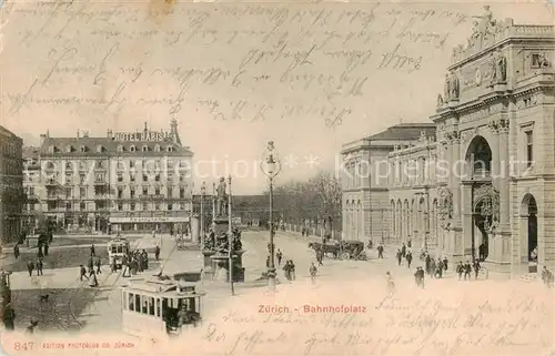 AK / Ansichtskarte Zuerich_ZH Bahnhofplatz Zuerich_ZH