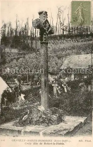 AK / Ansichtskarte Graville Sainte Honorine_76_Seine Maritime Croix dite de Robert le Diable 