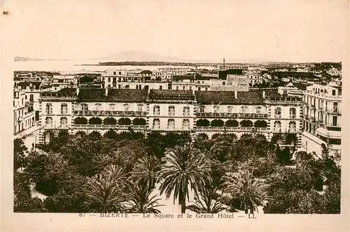 AK / Ansichtskarte 73798088 Bizerte Le Square et le Grand Hotel Bizerte