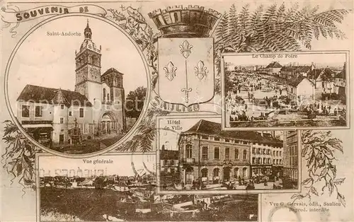 AK / Ansichtskarte Saulieu Saint Andoche Vue generale Hotel de Ville Le Champ de Foire  Saulieu