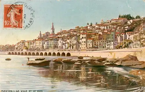 AK / Ansichtskarte Menton_06 La Ville et le Quai 