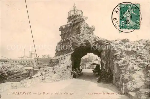 AK / Ansichtskarte Biarritz_Pyrenees_Atlantiques Le Rocher de la Vierge Biarritz_Pyrenees