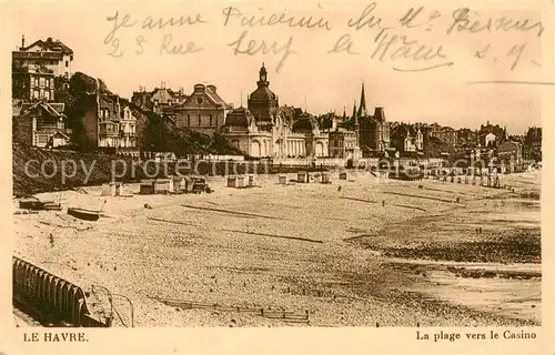 AK / Ansichtskarte Le_Havre La plage vers le Casino Le_Havre