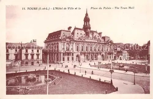 AK / Ansichtskarte Tours_37 Hotel de Ville et la Place du Palais  