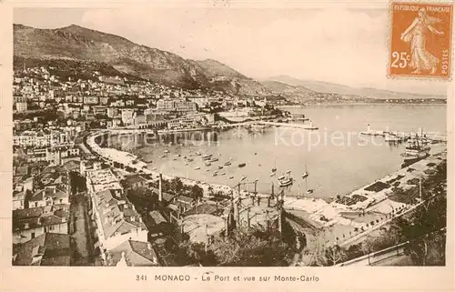 AK / Ansichtskarte  Monaco Le Port et vue sur Monte Carle Monaco