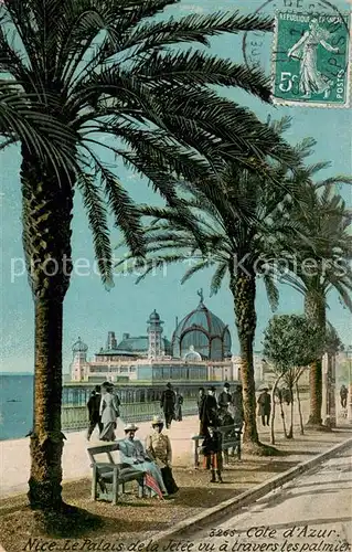 AK / Ansichtskarte Nice__06_Nizza Le Palais de la Jetee vu a travers les palmiers 