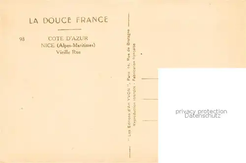 AK / Ansichtskarte Nice__06_Nizza Vieille Rue 