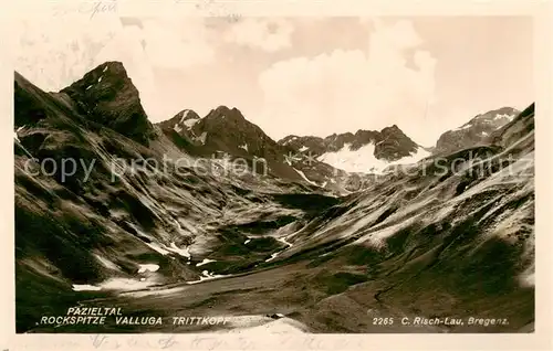 AK / Ansichtskarte Pazieltal mit Rockspitze Valluga Trittkopf 