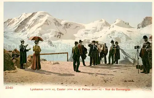 AK / Ansichtskarte Lyskamm_4527m_VS avec Castor et Pollux Vus du Gornergrat 