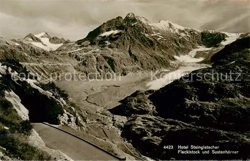 AK / Ansichtskarte Sustenpass_2262m_BE Hotel Steingletscher Fleckistock und Sustenhoerner 
