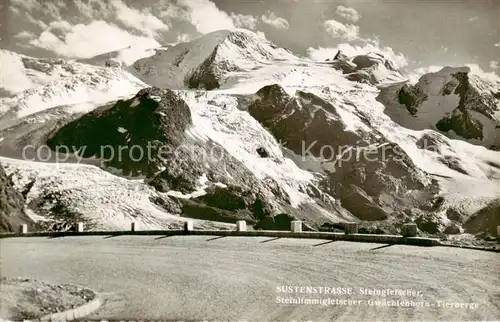 AK / Ansichtskarte Sustenstrasse Steingletscher Steinimmigletscher Gwaechtenhorn Tierberge Sustenstrasse