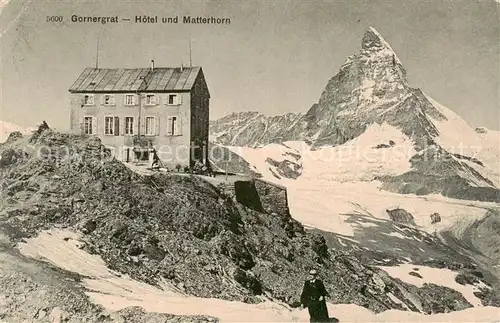 AK / Ansichtskarte Gornergrat_Zermatt_VS Hotel mit Matterhorn 