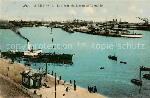 AK / Ansichtskarte Le_Havre Le Depart du Bateau de Trouville Le_Havre