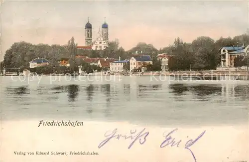 AK / Ansichtskarte  Friedrichshafen_Bodensee Seepanorama Kirche Friedrichshafen Bodensee