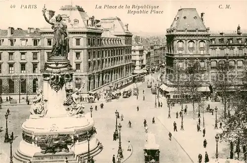 AK / Ansichtskarte Paris_75 La Place de la Republique 