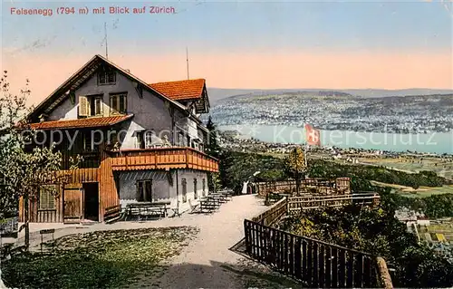 AK / Ansichtskarte  Felsenegg_ZH Panorama Blick auf Zuerich Zuerichsee 