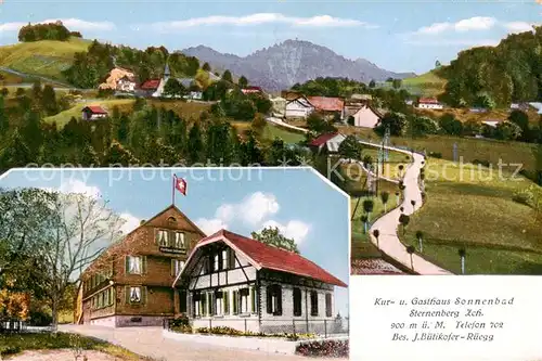 AK / Ansichtskarte  Sternenberg__ZH Kur- und Gasthaus Sonnenbad Ortsansicht Kuenstlerkarte 