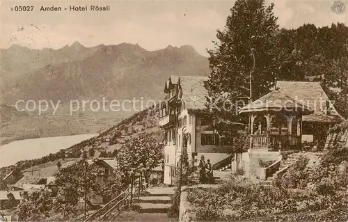 AK / Ansichtskarte  Amden_SG Hotel Roessli Blick auf Walensee Alpen Amden_SG