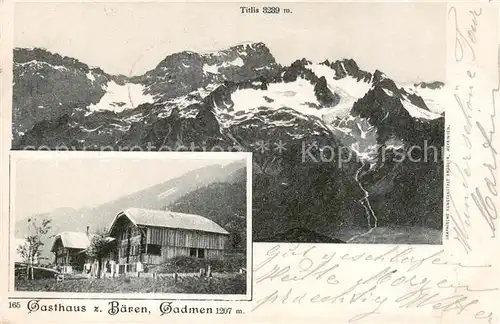 AK / Ansichtskarte 13798430 Gadmen_BE Gasthaus zum Baeren Blick gegen Titlis Urner Alpen 