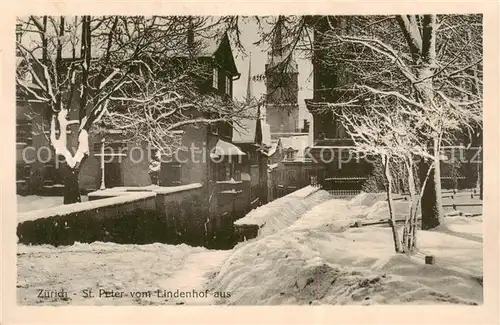 AK / Ansichtskarte  Zuerich_ZH St Peter vom Lindenhof gesehen Zuerich_ZH