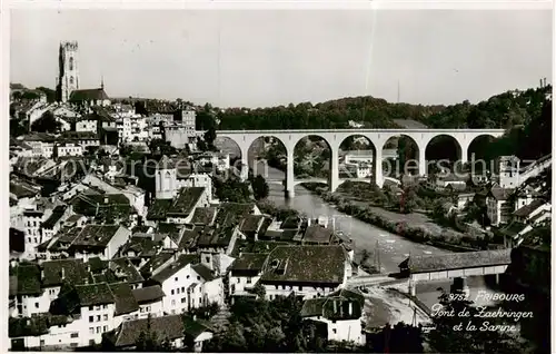 AK / Ansichtskarte  Fribourg_FR Pont de Zaehringen et la Sarine Fribourg FR