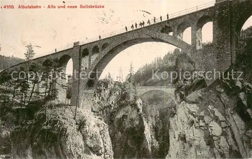 AK / Ansichtskarte 13798478 Albulabahn_GR Alte und neue Solisbruecke 