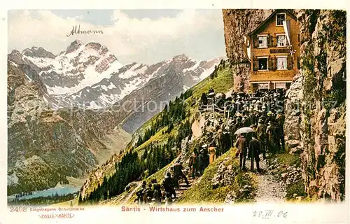 AK / Ansichtskarte  Saentis_2504m_AR Wirtshaus zum Aescher 