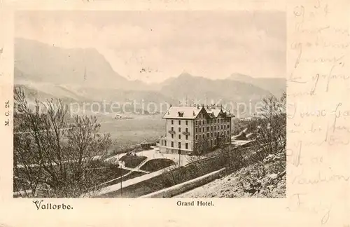 AK / Ansichtskarte 13798501 Vallorbe_VD Grand Hotel Fernsicht Alpen 