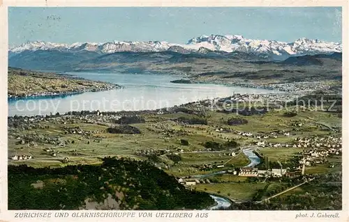 AK / Ansichtskarte  Zuerichsee_ZH mit Glaernischgruppe vom Uetliberg aus Zuerichsee ZH