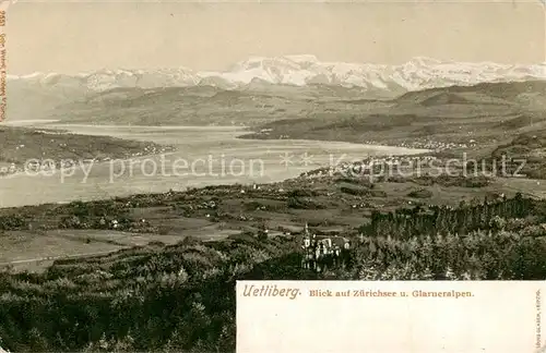 AK / Ansichtskarte 13798514 Uetliberg_ZH Blick auf Zuerichsee und Glarneralpen Uetliberg ZH