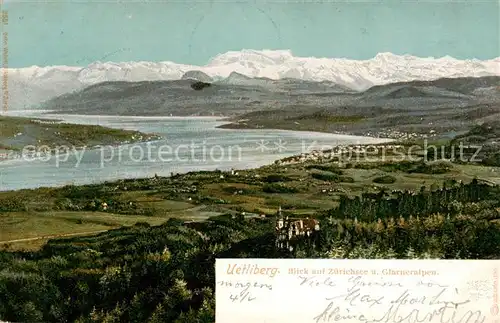 AK / Ansichtskarte  Uetliberg_ZH Blick auf Zuerichsee und Glarneralpen Uetliberg ZH