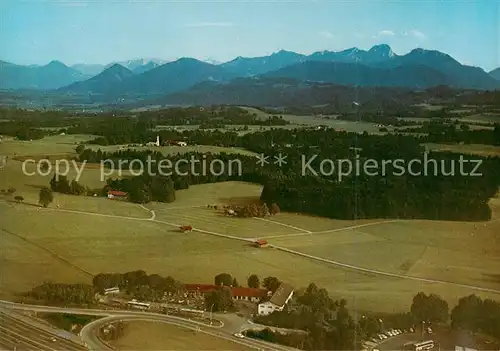 AK / Ansichtskarte 73798586 Irschenberg Autobahn Rasthaus und Motel Fliegeraufnahme Irschenberg