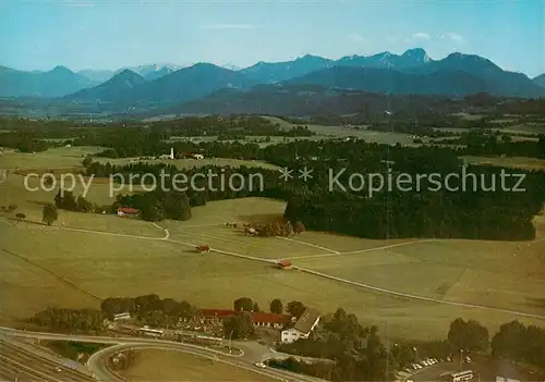 AK / Ansichtskarte  Irschenberg Autobahn Rasthaus und Motel Fliegeraufnahme Irschenberg