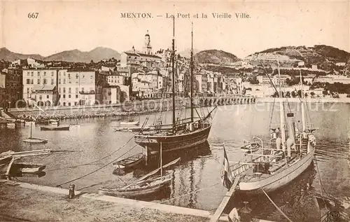 AK / Ansichtskarte 13798631 Menton_06 Le Port et la Vieille Ville 