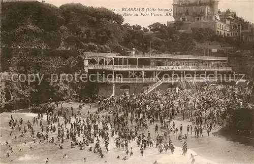 AK / Ansichtskarte  Biarritz_Pyrenees_Atlantiques Le Bain au Port Vieux Biarritz_Pyrenees