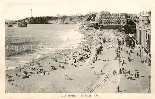AK / Ansichtskarte  Biarritz_Pyrenees_Atlantiques La Plage Biarritz_Pyrenees