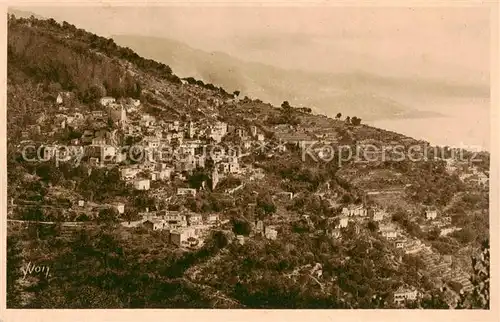 AK / Ansichtskarte 13798646 Roquebrune_06_Alpes-Maritimes Le Village vu de la Grande Corniche 