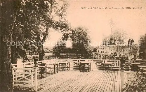 AK / Ansichtskarte 13798671 Grez-sur-Loing_77_Seine-et-Marne Terrasse de lHotel Chevillon 