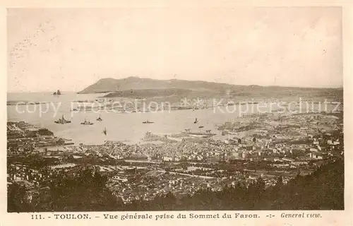 AK / Ansichtskarte  Toulon_Var Vue generale prise du Sommet du Faron Toulon_Var