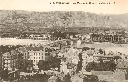 AK / Ansichtskarte 13798688 Valence_26 Le Pont et le Rocher de Crussol 