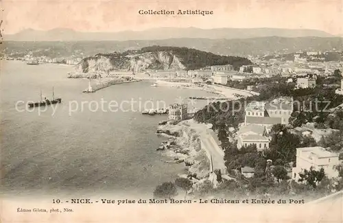 AK / Ansichtskarte  Nice__06_Nizza Vue prise du Mont Boron Le Chateau et Entree du Port 