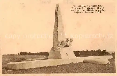 AK / Ansichtskarte 13798740 Etretat_76 Monument Nungesser et Coli concu 